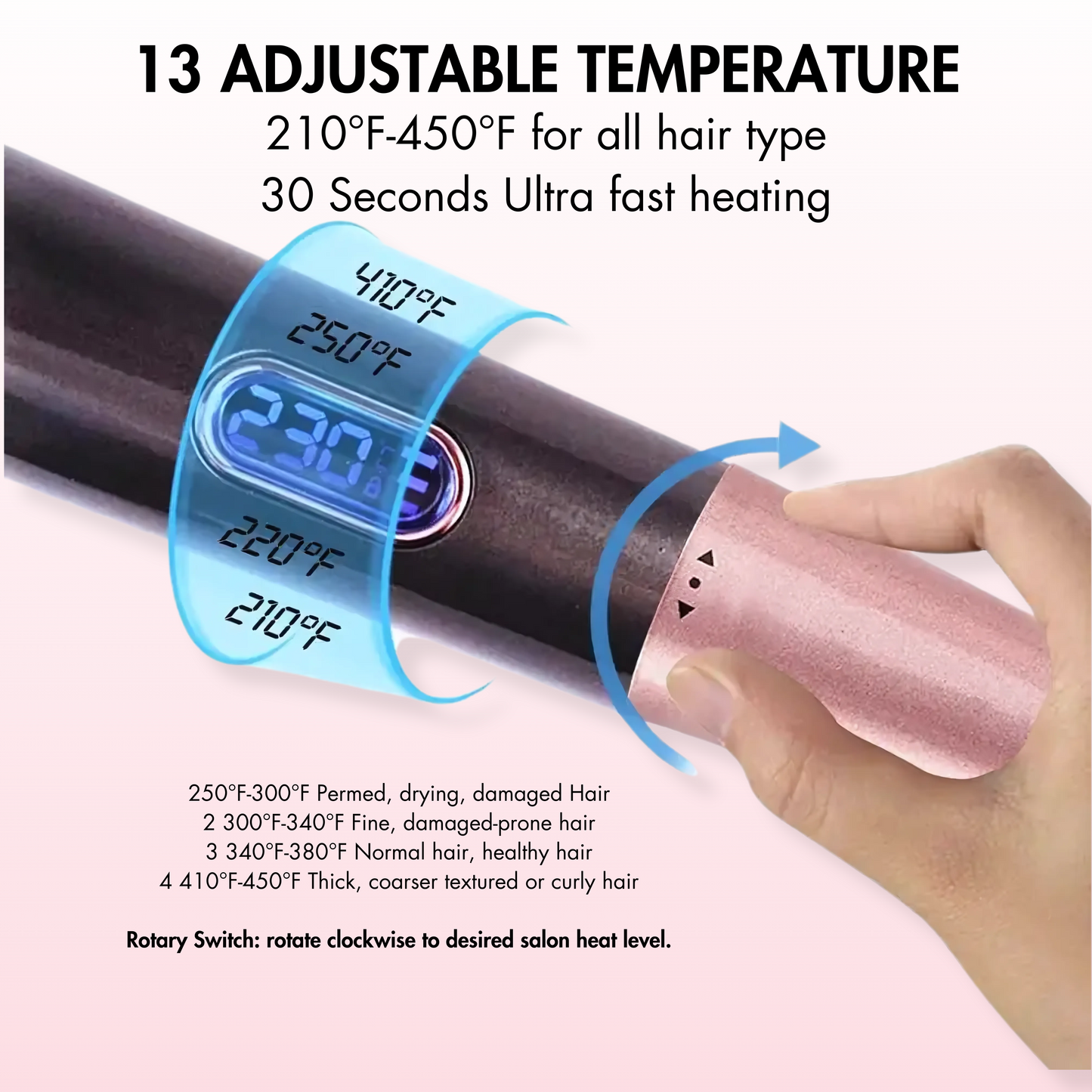 SleekWave 2-in-1 Curling Iron creating smooth curls.