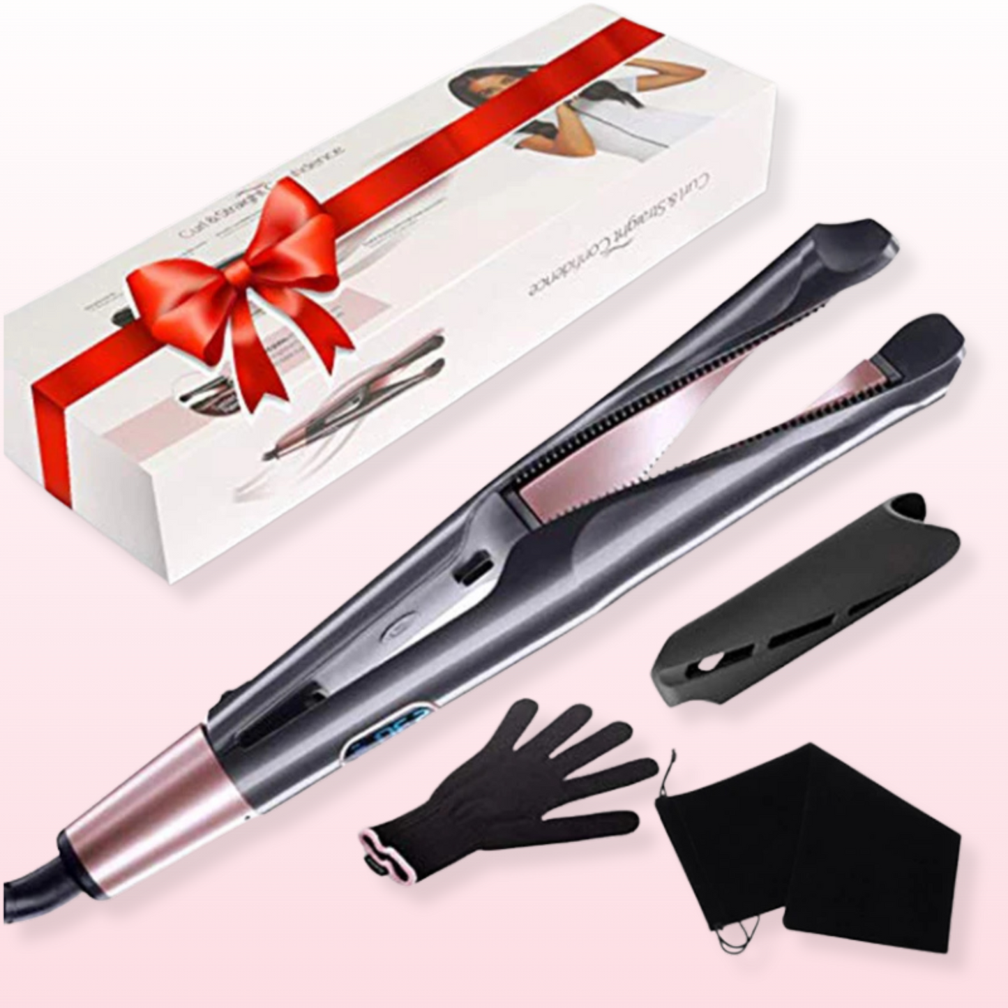 SleekWave 2-in-1 Curling Iron creating smooth curls.