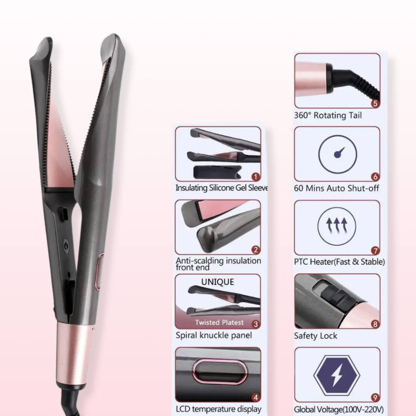 SleekWave 2-in-1 Curling Iron creating smooth curls.